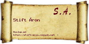 Stift Áron névjegykártya